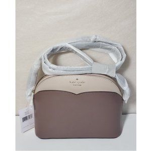 Payton Colorblock Dome Black Leather Cross Body Bag